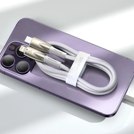 Baseus Glimmer Series kabel do szybkiego ładowania USB-C - Lightning 480Mb/s PD 20W 1m biały