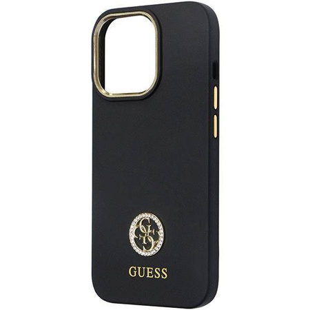 Guess nakładka do iPhone 13 Pro 6,1" GUHCP13LM4DGPK czarna HC Silicone Logo Strass 4G