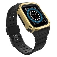 Schutzarmband für Apple Watch 38/40/41 mm Panzergehäuse-Armband - Schwarz, Gold
