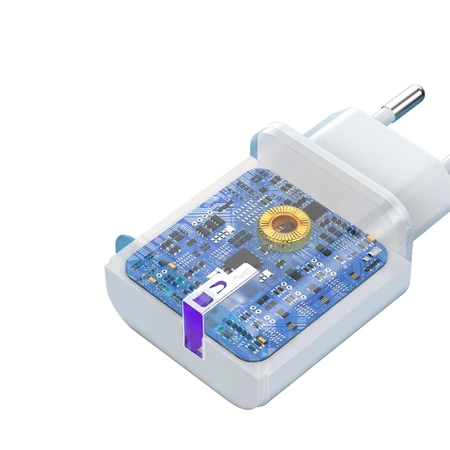 Dudao A20EU USB-A 18W Wandladegerät – Weiß + USB-A – USB-C-Kabel
