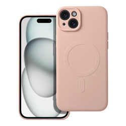 Futerał Silicone Mag Cover kompatybilny z MagSafe do IPHONE 15 PLUS różowy