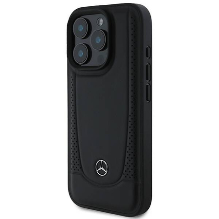 Mercedes nakładka do iPhone 16 Pro 6,3" MEHCP16LARMBK Hardcase Leather Urban czarna