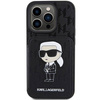 Karl Lagerfeld nakładka do iPhone 15 Pro 6,1" KLHCP15LSAKKNSCK czarna hardcase Saffiano Cardslots and Stand Monogram Ikonik Patch