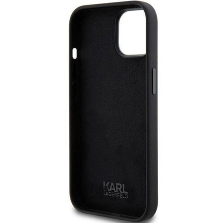 Etui Karl Lagerfeld Silicone Choupette Metal Pin na iPhone 15 Plus / 14 Plus - czarne