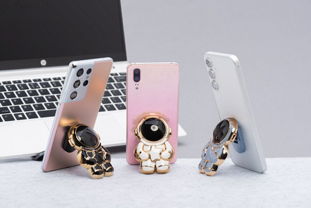 Stojak na telefon ASTRONAUTA - naklejany - czarny