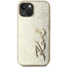 Karl Lagerfeld Wrinkled Metal Signature iPhone 15 Hülle - Gold