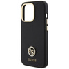 Original Handyhülle APPLE IPHONE 15 PRO MAX Guess Hardcase Silicone Logo Strass 4G (GUHCP15XM4DGPK) schwarz