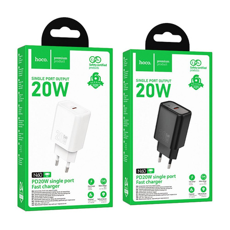 HOCO ładowarka sieciowa Typ C PD QC 20W N60 biała