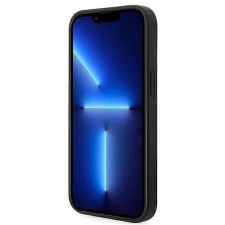 Guess GUHCP14SG4GFGR iPhone 14 6.1 &quot;Grau / Graues Hartschalenetui 4G Metal Gold Logo