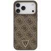 Guess Leather 4G Triangle Strass MagSafe Case für iPhone 17 Pro Max - Braun