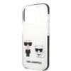 Original Handyhülle IPHONE 13 PRO Karl Lagerfeld Hardcase Karl&Choupette weiß