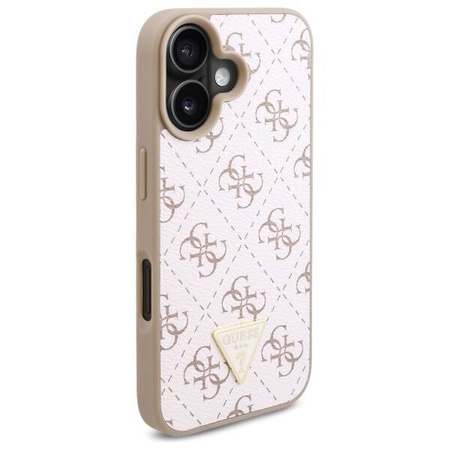 Original Handyhülle IPHONE 16 PLUS Guess Hardcase New 4G Triangle (GUHCP16MPG4GPH) weiß