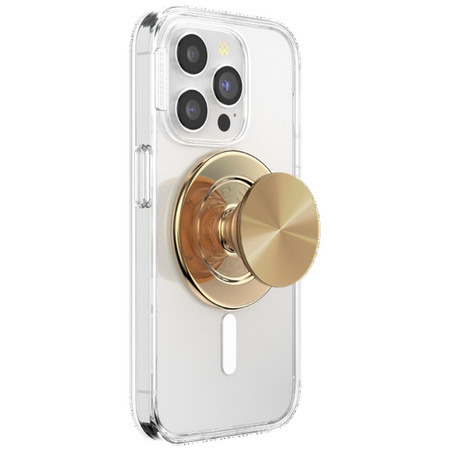 Uchwyt i podstawka do telefonu Popsockets Round Radial Gold Aluminum MagSafe złoty 807259