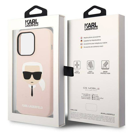 Karl Lagerfeld KLHMP14XSLKHLP iPhone 14 Pro Max 6.7 "hardcase light pink / light pink Silicone Karl`s Head Magsafe