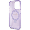 Guess Ring Stand Script Glitter MagSafe-Hülle für iPhone 15 Pro Max – Lila