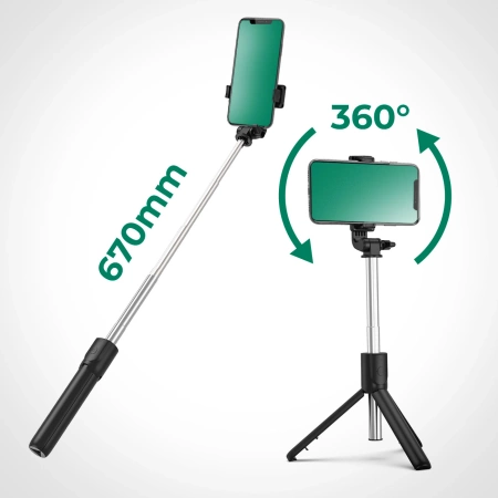 Selfie-Stick WRY1S Teleskopstativ 0,7 m für Telefon – Schwarz