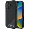 Original Handyhülle IPHONE 16 BMW Hardcase M Perforated Tricolor Line MagSafe (BMHMP16S23PUPDK) schwarz