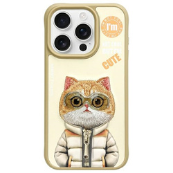 Nimmy etui iPhone 15 Pro 6.1" khaki  Cool&Cute 2.0 Cat