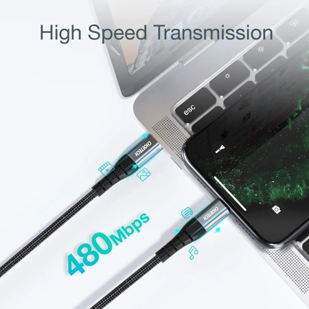 Kabel Choetech IP0039 USB-C / Lightning MFi o długości 1.2m - czarny