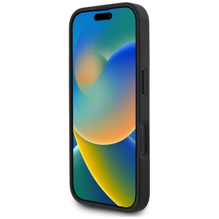 Guess Grained Roses Big 4G logo case for iPhone 16 - black