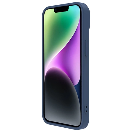 Nillkin CamShield Silky Silikonhülle iPhone 14 Plus Hülle mit Kameraschutz Blau
