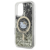 Original Handyhülle IPHONE 16 Hello Kitty Hardcase Liquid Glitter Fever MagSafe (HKHMP16SLGDIK) Schwarz und Golden