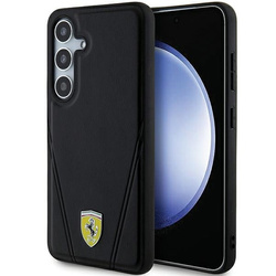 Oryginalne Etui FERRARI hardcase Hot Stamp V Lines MagSafe FEHMS24SP3BAK do Samsung Galaxy  S24 Czarny