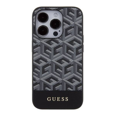 Guess GCube Stripes MagSafe case for iPhone 15 Pro Max - black