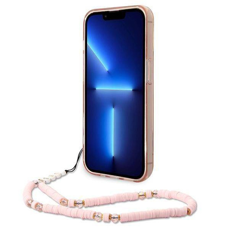 Guess Translucent Pearl Strap - Etui iPhone 14 Pro Max (różowy)