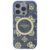 Original Handyhülle IPHONE 16 PRO MAX Guess Hardcase IML Peony On 4G Background MagSafe (GUHMP16XH4PYEEB) blau