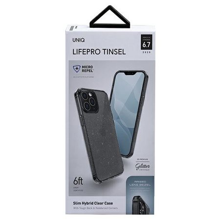UNIQ LifePro Tinsel etui na iPhone 12 Pro Max czarny