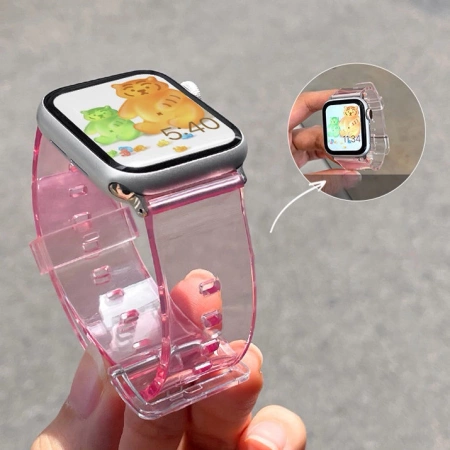 Pasek silikonowy bransoleta bransoletka Strap Light do zegarka Apple Watch 38 / 40 mm - czerwony