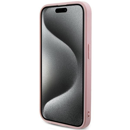Oryginalne Etui GUESS hardcase Saffiano Iridescent Script GUHCP15XPSAIRSP do Iphone 15 Pro Max różowy