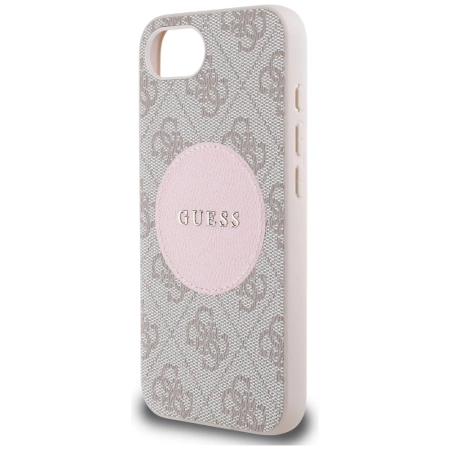 Guess 4G Circle Classic Logo MagSafe iPhone 16e Hülle - Rosa