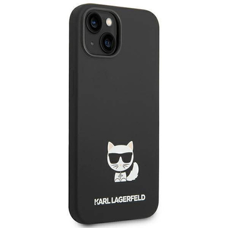 Original Case IPHONE 14 PLUS Karl Lagerfeld Hardcase Silicone Choupette Body (KLHCP14MSLCTBK) black