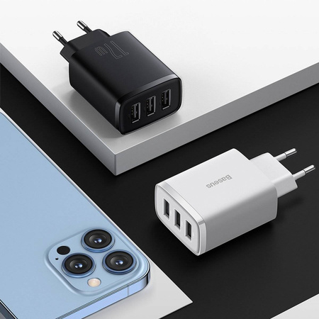 Baseus Compact  Charger 3U 17W EU White