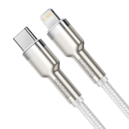 Baseus Cafule Metal Data kabel USB Typ C - Lightning 20 W Power Delivery 2 m biały (CATLJK-B02)