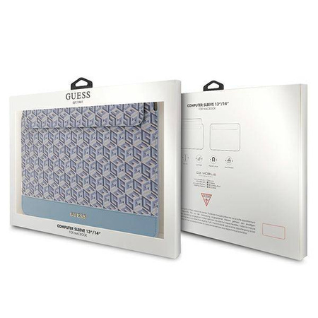 Original Handyhülle LAPTOP 14" Guess Sleeve GCube Stripes (GUCS14HGCFSEB) blau