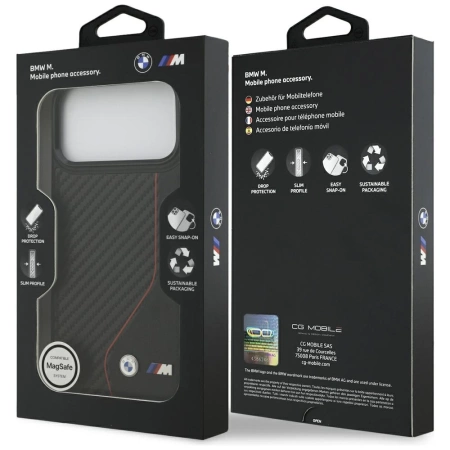 BMW M Carbon Line &amp; Logo MagSafe Case for iPhone 17 Pro Max - Red