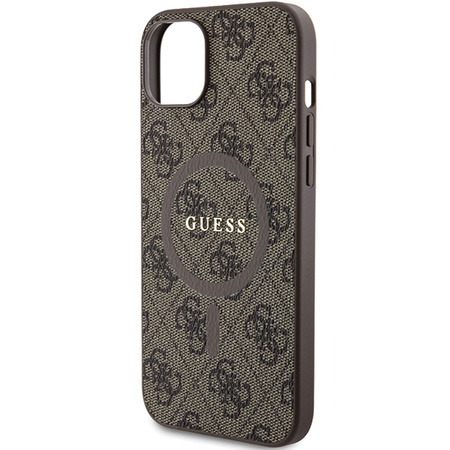 Oryginalne Etui GUESS Hardcase GUHMP14SG4GFRW do iPhone 14 (Kompatybilny z Magsafe / 4G Ring classic logo / brązowy)