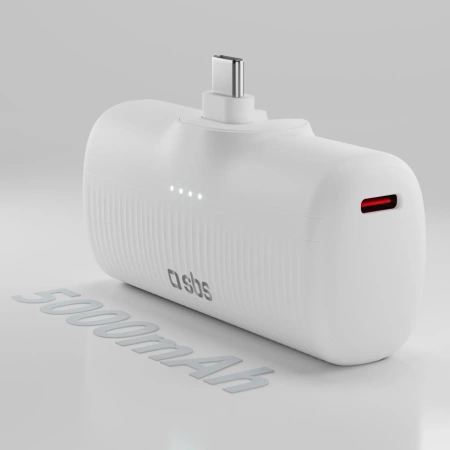 SBS EcoPower 5000 mAh 10W Powerbank with Built-in USB-C Port - White