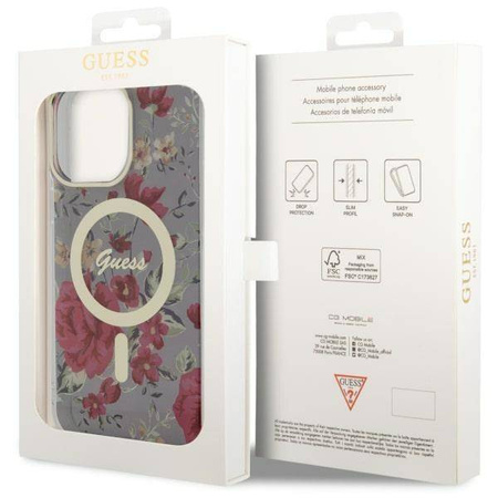 Guess GUHMP14XHCFWSA iPhone 14 Pro Max 6,7" grün/khaki Hardcase Flower MagSafe