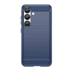Etui silikonowe Carbon Case na Samsung Galaxy S25 Edge - niebieskie