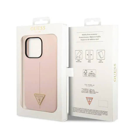Guess Silicone Triangle Logo - Etui iPhone 14 Pro (różowy)