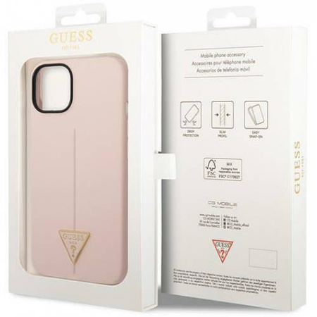 Guess Silicone Triangle Logo - Etui iPhone 14 Plus (różowy)