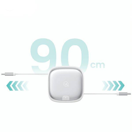 Kabel rozwijany 3w1 50W z pudełkiem MicroUSB/USB-C/Lightning srebrny/silver USAMS SJ650USB02 (US-SJ650)