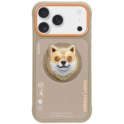Etui Nimmy Glasses Cool Dog MagSafe do iPhone 17 beżowy