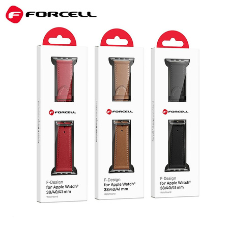 Pasek do Apple Watch Forcell F-Design FA20 magnetyczny skóra ekologiczna 42 / 44 / 45 / 49 mm czerwony
