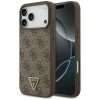 Guess Leather 4G Triangle Strass MagSafe Case for iPhone 17 Pro Max - Brown