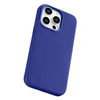 iCarer Litchi Premium Leather Case skórzane etui iPhone 14 Pro magnetyczne z MagSafe ciemnoniebieski (WMI14220710-DB)
